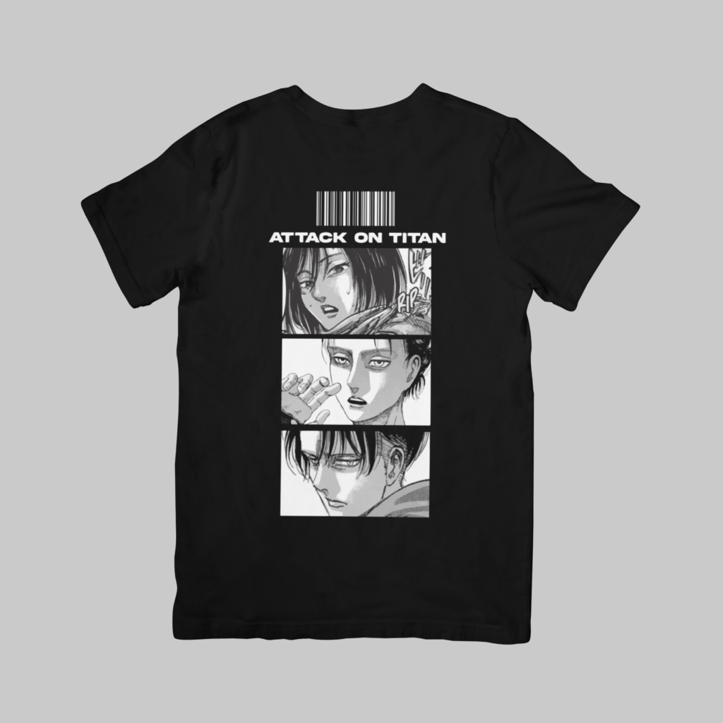 Eren, Levi, Mikasa - Attack On Titan Regular T-Shirt Black