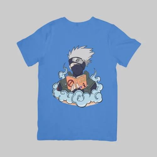 Kakashi Reading - Naruto Regular T-Shirt (Sky Blue)