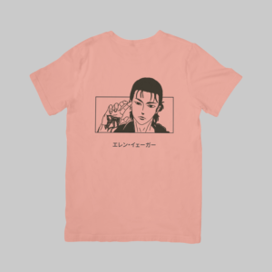 Eren Yeager Hand Cut Attack On Titan Anime T-Shirt Peach