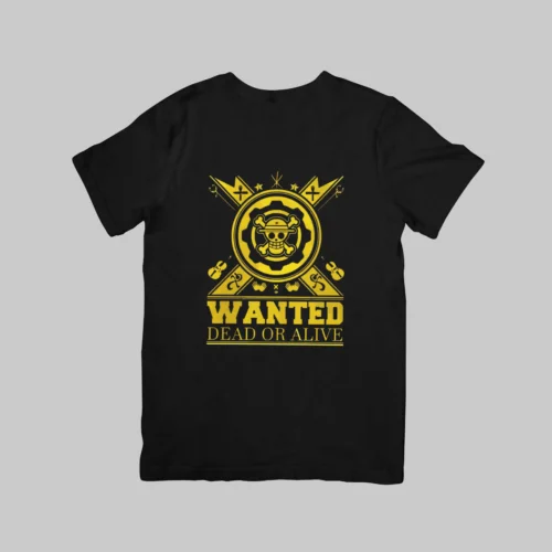 Wanted Dead or Alive - One Piece Regular T-Shirt (Black)