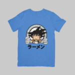 Kid Goku Eating Ramen - Dragon Ball Regular T-Shirt (Light Blue)