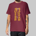 Super Saiyan - Dragon Ball Oversized Front-Print T-Shirt (Maroon)