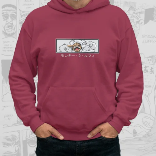 Luffy Gear 5 - One Piece Premium Hoodie (Maroon)