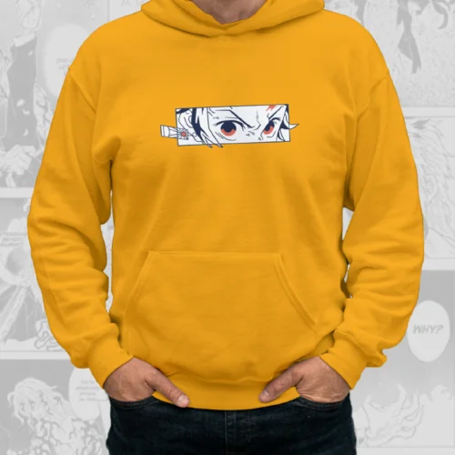 Tanjiro Eyes - Demon Slayer Premium Hoodie (Mustard Yellow)