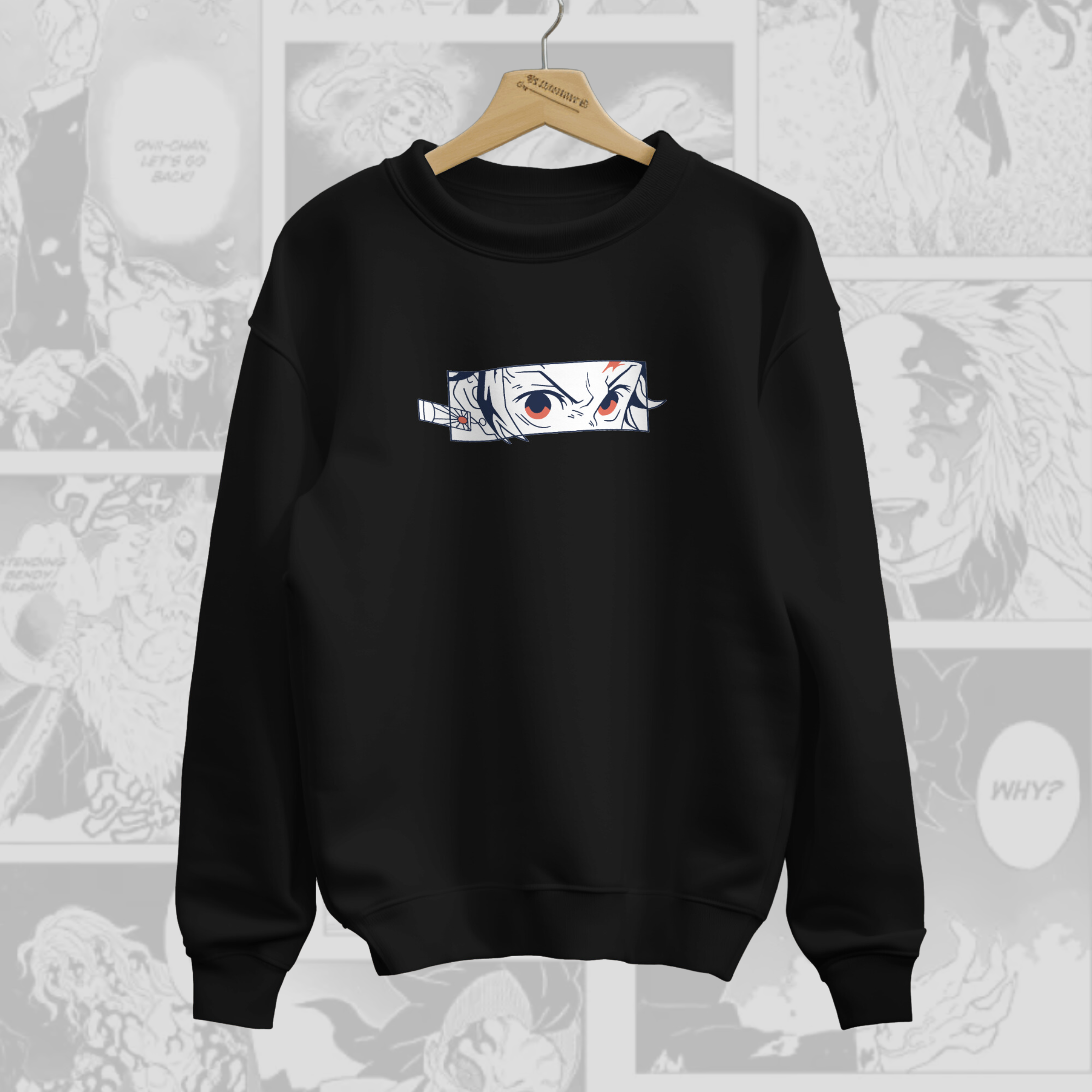 Tanjiro Eyes - Demon Slayer Premium Sweatshirt (Black)