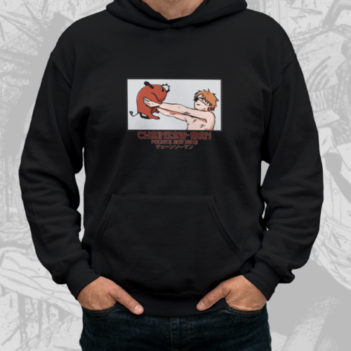 Denji and Pochita - Chainsaw Man Premium Hoodie (Black)