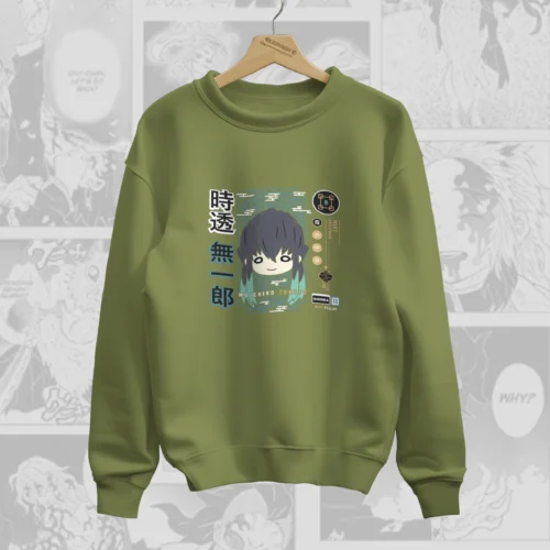 Muichiro Tokito - Demon Slayer Premium Sweatshirt (Olive Green)