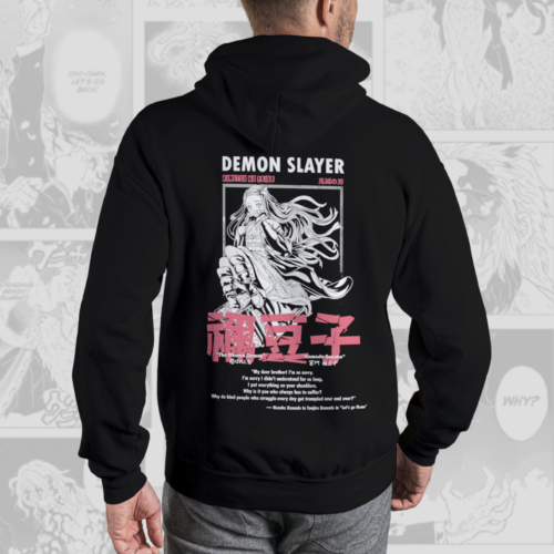 Nezuko - Demon Slayer Back-Print Premium Hoodie (Black)