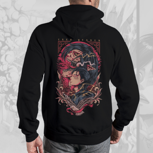 Eren Yeager - Attack On Titan Premium Back-Print Hoodie (Black)