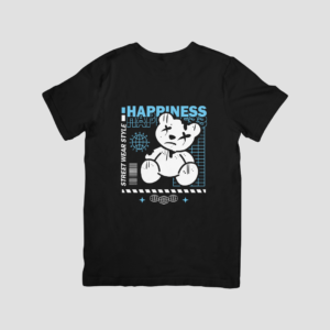 Happiness - Premium Regular T-Shirt (Black)