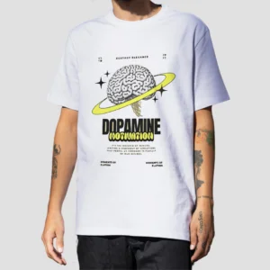 Dopamine Motivation - Premium Oversize T-Shirt (White and Beige)