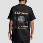 Saturn - Premium Oversize Back-Print T-Shirt (Black)