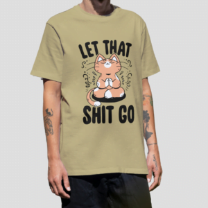 Let That Shit Go - Premium Oversize T-Shirt (Beige, White and Lavender)