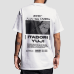 Itadori Yuji Profile - Jujutsu Kaisen Premium Oversize Back-Print T-Shirt (White)