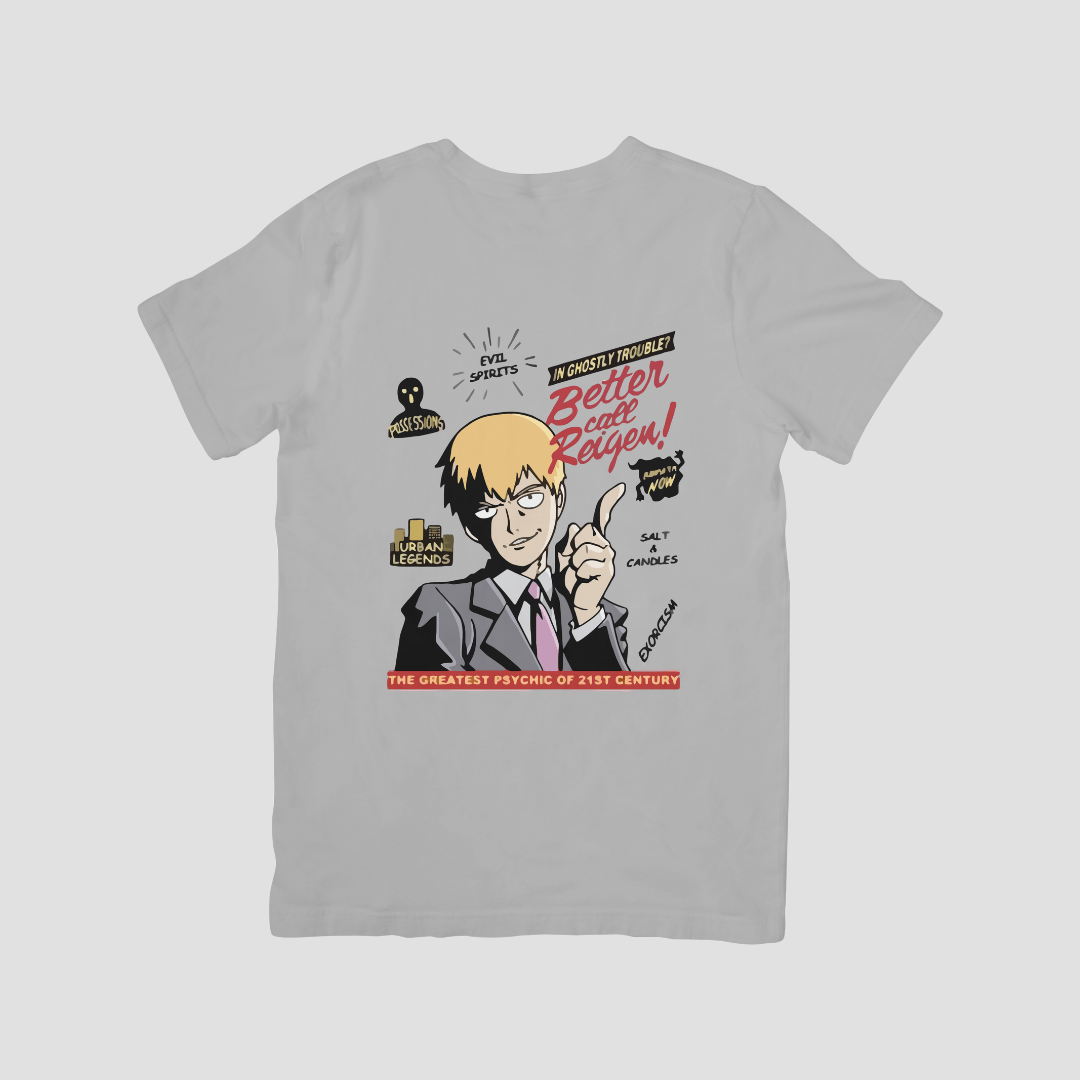 Reigen Sama - Mob Psycho 100 Premium Regular T-Shirt (Grey)