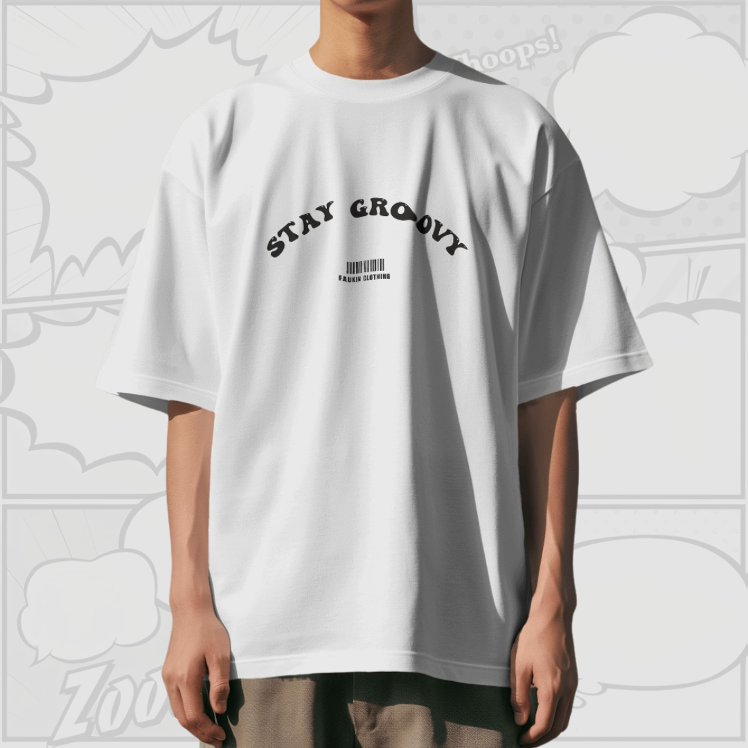 Stay Groovy - Premium Oversize T-Shirt (White)