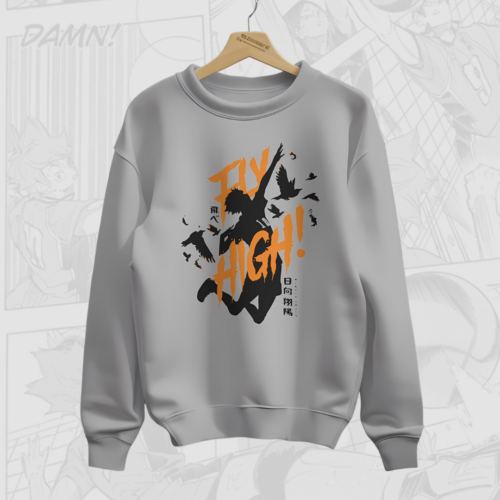 Fly High - Haikyu Premium Sweatshirt (Grey)