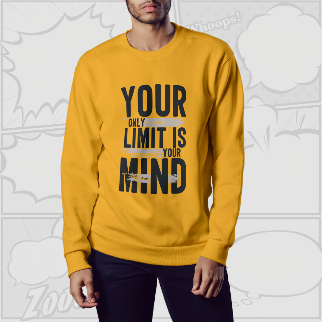Your Mind Is Your Only Limit - Premium Sweatshirt (Mustard Yellow, Grey and Maroon)