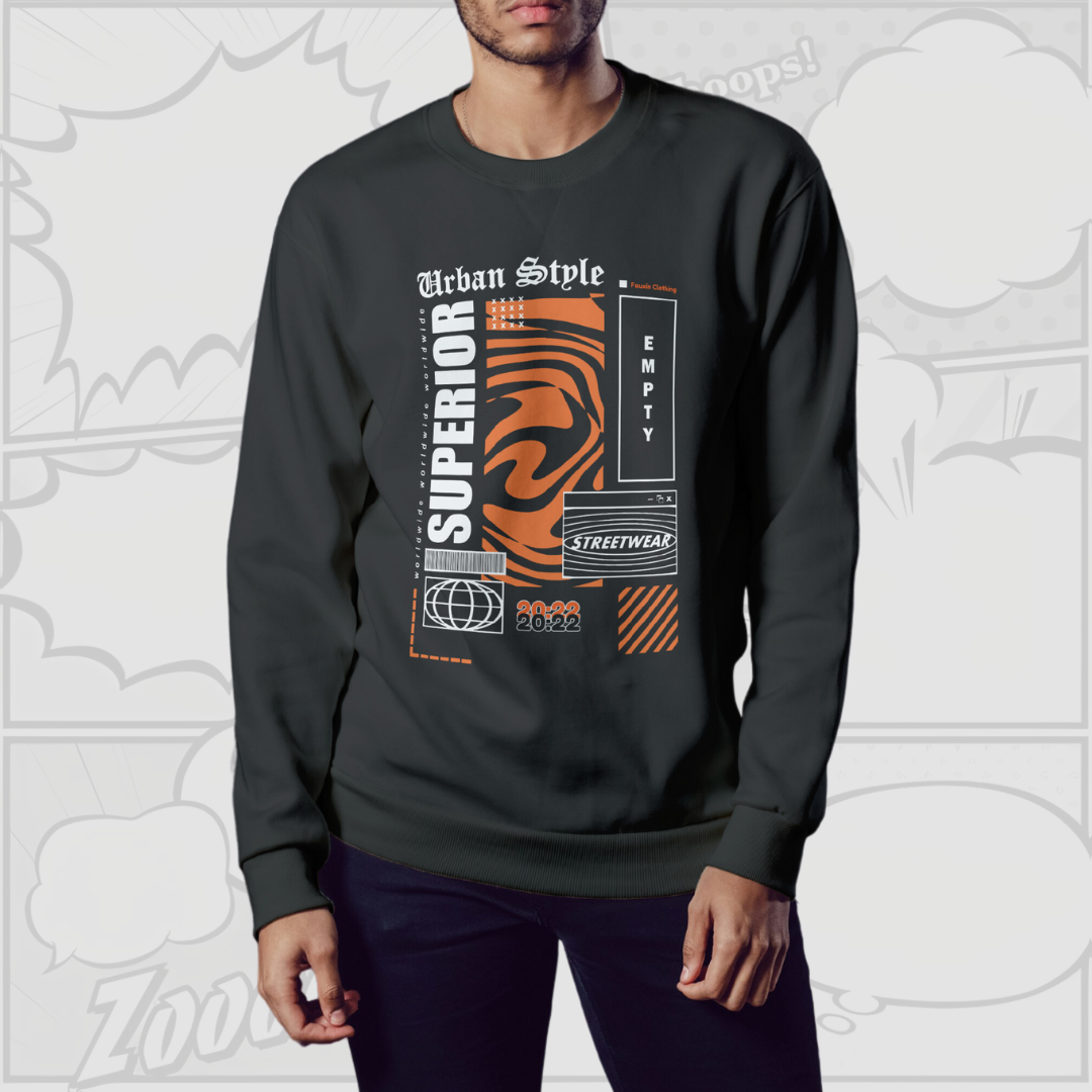 Superior - Premium Sweatshirt (Black and Navy Blue)