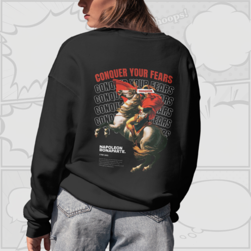 Conquer Your Fears - Premium Back-Print Sweatshirt (Black)