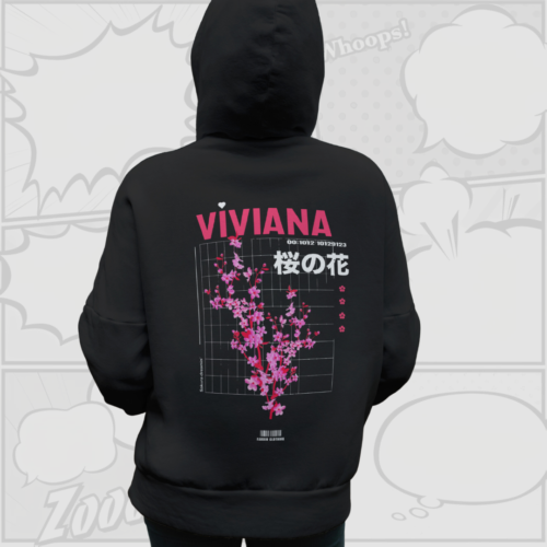 Viviana - Premium Back-Print Hoodie (Black)