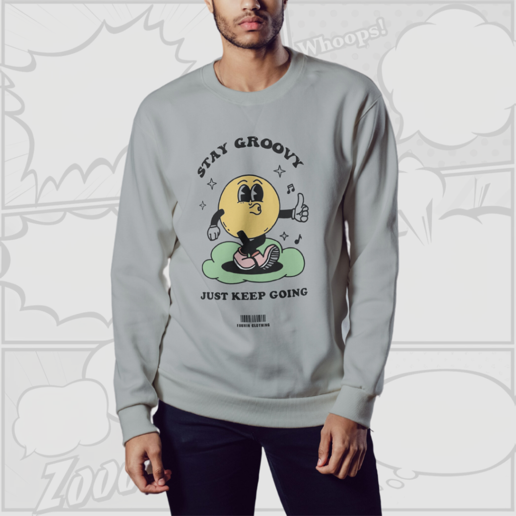 Stay Groovy - Premium Sweatshirt (Grey)